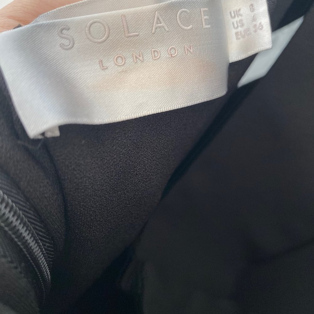 Solace London Plunging Black Gown with Cut Outs - Picture 14 of 14